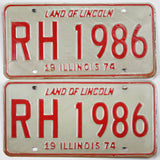 1974 Illinois License Plates