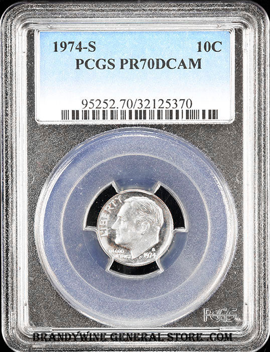 1974-s Roosevelt Dime certified perfect Proof 70 Deep Cameo by PCGS