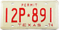 Classic 1974 Texas oil driller permit license plate grading excellent minus