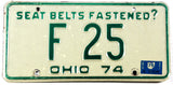 A classic single 1975 Ohio car license plate for sale by Brandywine General Store in very good condition