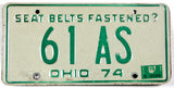 A classic single 1975 Ohio car license plate for sale by Brandywine General Store in very good condition