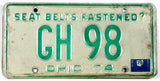 A classic single 1975 Ohio car license plate for sale by Brandywine General Store in good plus condition