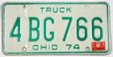 A classic 1975 single Ohio truck license plate for sale by Brandywine General Store in very good condition