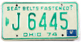 A classic single 1975 Ohio car license plate for sale by Brandywine General Store in very good condition