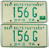 A pair of classic 1975 Ohio car license plates for sale by Brandywine General Store in very good plus condition