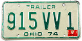 A classic 1975 Ohio trailer license plate for sale by Brandywine General Store in very good condition