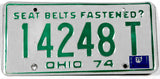 A classic single 1975 Ohio car license plate for sale by Brandywine General Store in very good plus condition