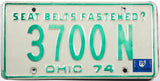 A classic single 1975 Ohio car license plate for sale by Brandywine General Store in very good condition