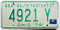 A classic single 1975 Ohio car license plate for sale by Brandywine General Store in very good plus condition