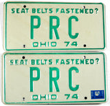 A pair of classic 1975 Ohio car license plates for sale by Brandywine General Store in very good plus condition
