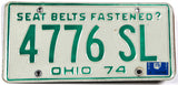 A classic single 1975 Ohio car license plate for sale by Brandywine General Store in very good plus condition