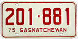 1975 Saskatchewan License Plate