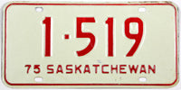 1975 Saskatchewan License Plate