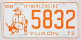 A 1975 Yukon passenger car license plate for sale by Brandywine General Store in excellent minus condition