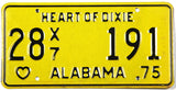 Classic 1975 Alabama truck license plate in excellent minus condition