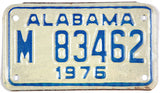 A 1976 Alabama Motorcycle License Plate for sale by Brandywine General Store in excellent minus condition