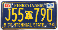 A classic 1976 Pennsylvania Bicentennial License Plate for sale by Brandywine General Store in very good plus condition with light bends