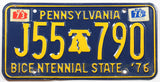 1976 Pennsylvania bicentennial license plate grading very good plus