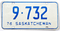 A classic 1976 Saskatchewan passenger car license plate for sale by Brandywine General Store