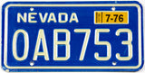 Classic 1976 Nevada car license plate in excellent minus condition