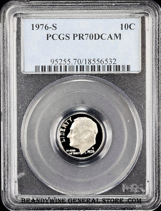 1976-s Roosevelt Dime certified perfect Proof 70 Deep Cameo by PCGS