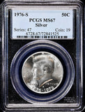 1976-s Kennedy silver half dollar graded ms67 by PCGS