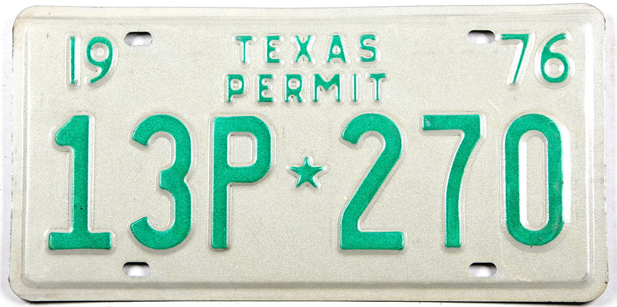 Classic 1976 Texas oil driller permit license plate grading excellent