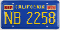 1977 California Single License Plate