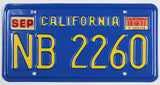 1977 California Single License Plate
