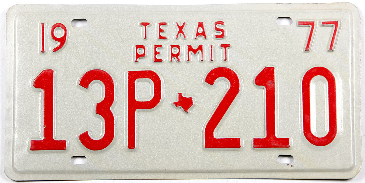 Classic 1977 Texas oil driller permit license plate grading excellent minus