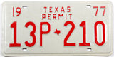 Classic 1977 Texas oil driller permit license plate grading excellent minus