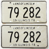 1978 Illinois License Plates