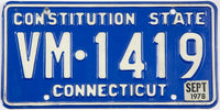Classic 1978 Connecticut car license plate grading excellent minus