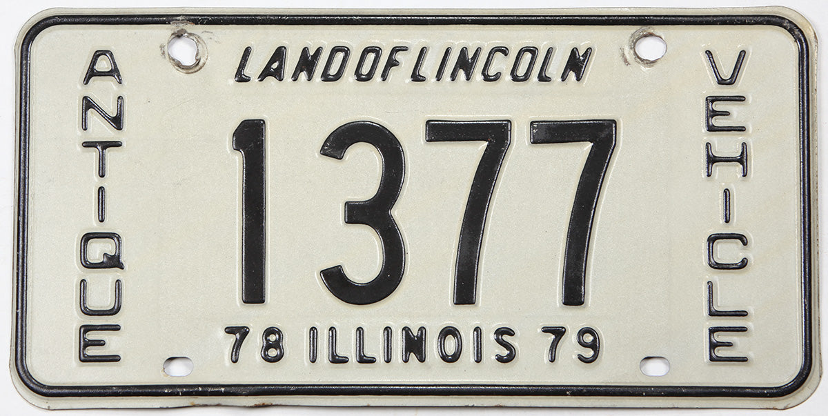 single 1979 Illinois antique vehicle license plate
