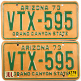 Classic 1979 Arizona car license plates grading very good plus