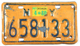 A 1980 New York motorcycle license plate for sale at Brandywine General Store