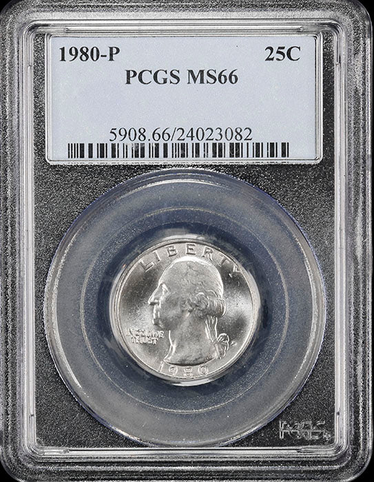 1980-p Washington Quarter certified PCGS Mint State 66