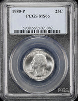 1980-p Washington Quarter certified PCGS Mint State 66