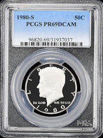 1980-s Kennedy half dollar graded proof 69 deep cameo by PCGS