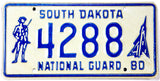 1980 South Dakota national guard license plate in unused excellent plus condition
