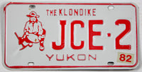 A 1982 Yukon license plate for sale at Brandywine General Store in very good plus condition