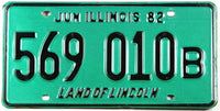 Classic 1982 Illinois truck license plate grading excellent minus