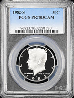 1982-s Kennedy half dollar graded perfect proof 70 deep cameo
