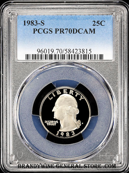 1983-s Washington Quarter certified PCGS Proof 70 Deep Cameo