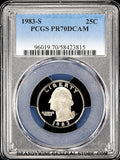1983-s Washington Quarter certified PCGS Proof 70 Deep Cameo