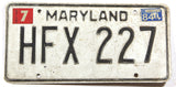 A single 1984 Maryland Passenger Car License Plate in good plus condition