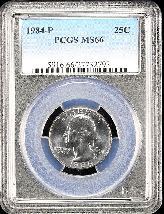 1984-p Washington Quarter certified PCGS Mint State 66