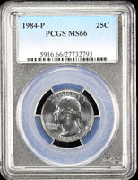 1984-p Washington Quarter certified PCGS Mint State 66