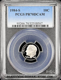 1984-s Roosevelt Dime certified perfect Proof 70 Deep Cameo by PCGS