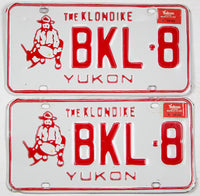 A pair of 1985 Yukon license plates for sale at Brandywine General Store in very good plus condition
